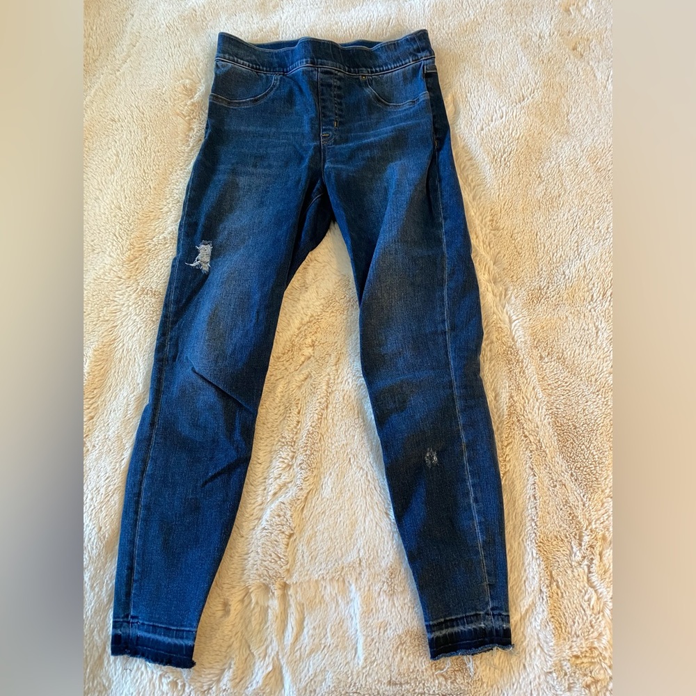 Spanx Distressed Ankle Skinny Jeans